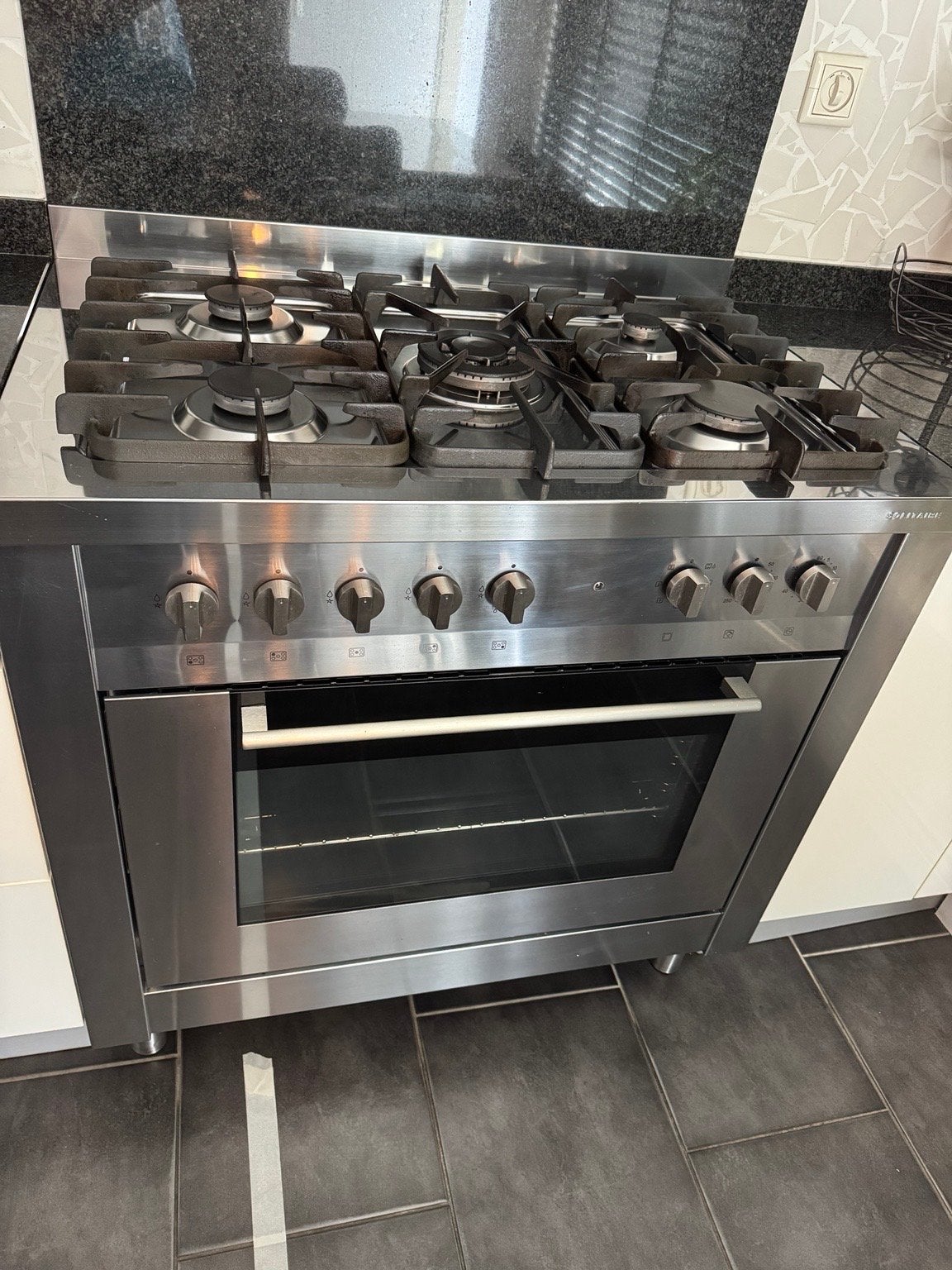 Solitaire Gasfornuis met Oven - RVS, Ophalen, Gebruikt, Hete lucht, 60 cm of meer