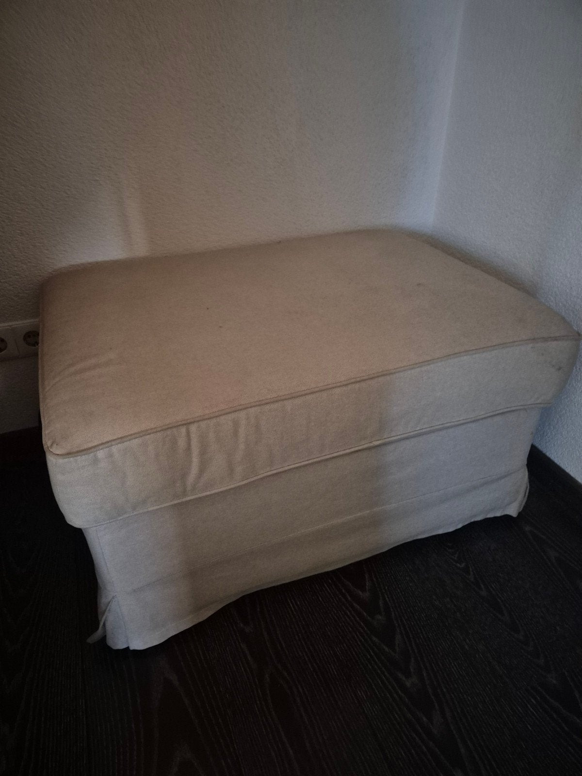 IKEA Ektorp Voetenbank met Opbergruimte - Zandkleurig, Modern, Comfortabel, Gebruikt, 50 tot 75 cm, Ophalen of Verzenden