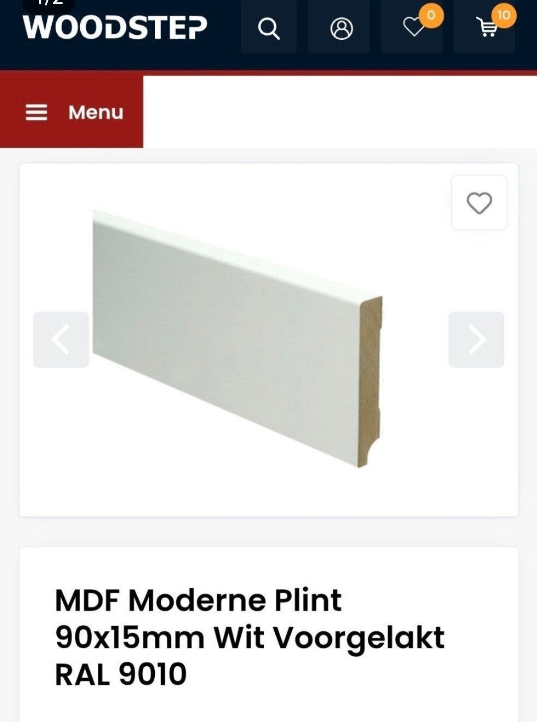 Nieuwe plinten - MDF Wit Voorgelakt RAL9010, Ophalen, Nieuw, Mdf, 250 cm of meer