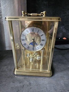 Kienzle Quartz Tafelklok met Maanfase en Draaiende Pendel, Ophalen of Verzenden