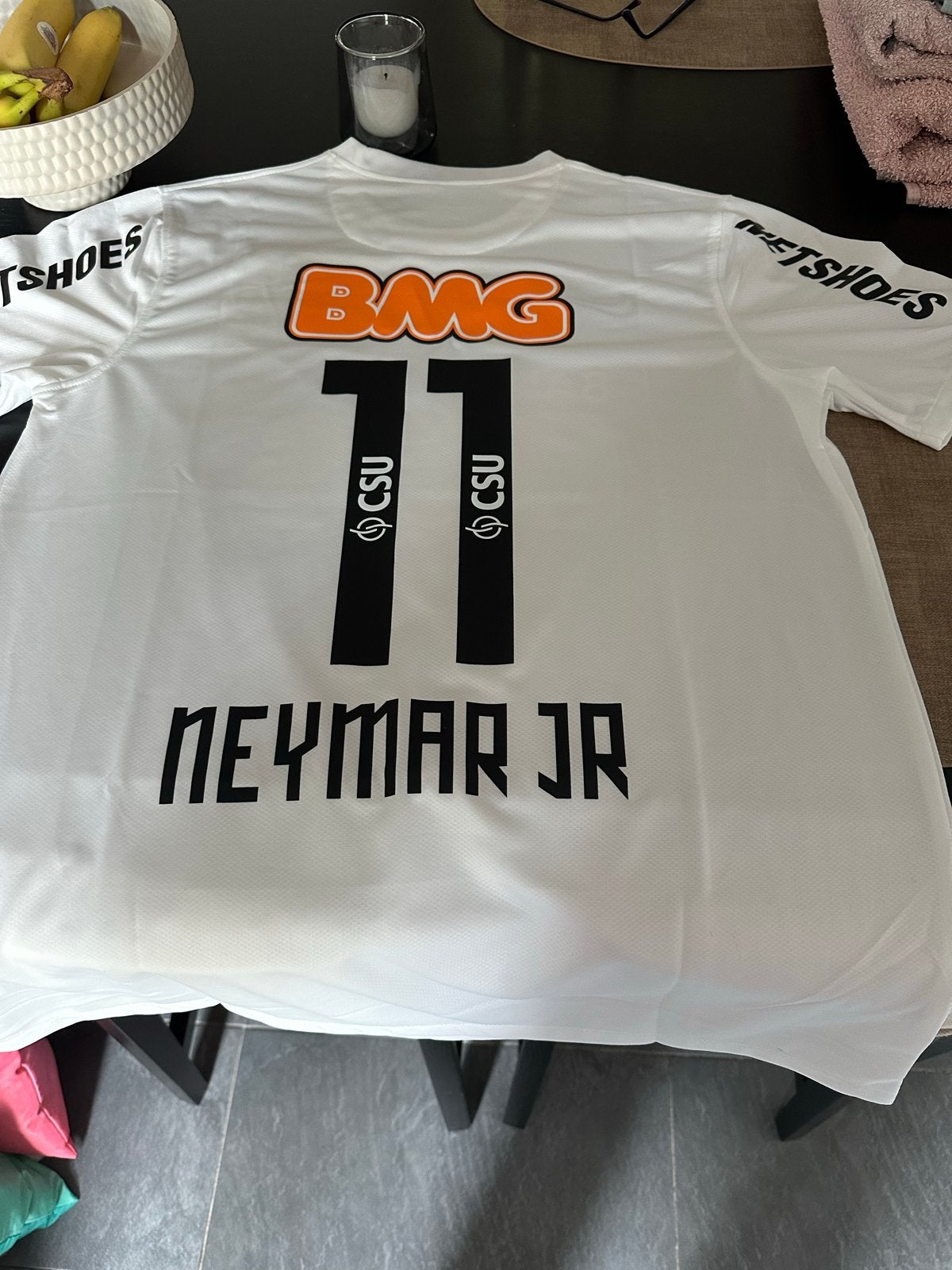 Neymar Jr. Santos voetbalshirt - Maat Xl valt m/L, Maat 48/50 (M), Wit, Ophalen of Verzenden, Zo goed als nieuw