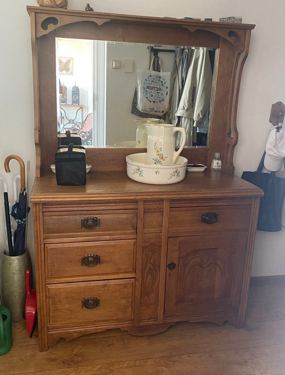 Vintage/Antiek buffetkast met spiegel, Ophalen