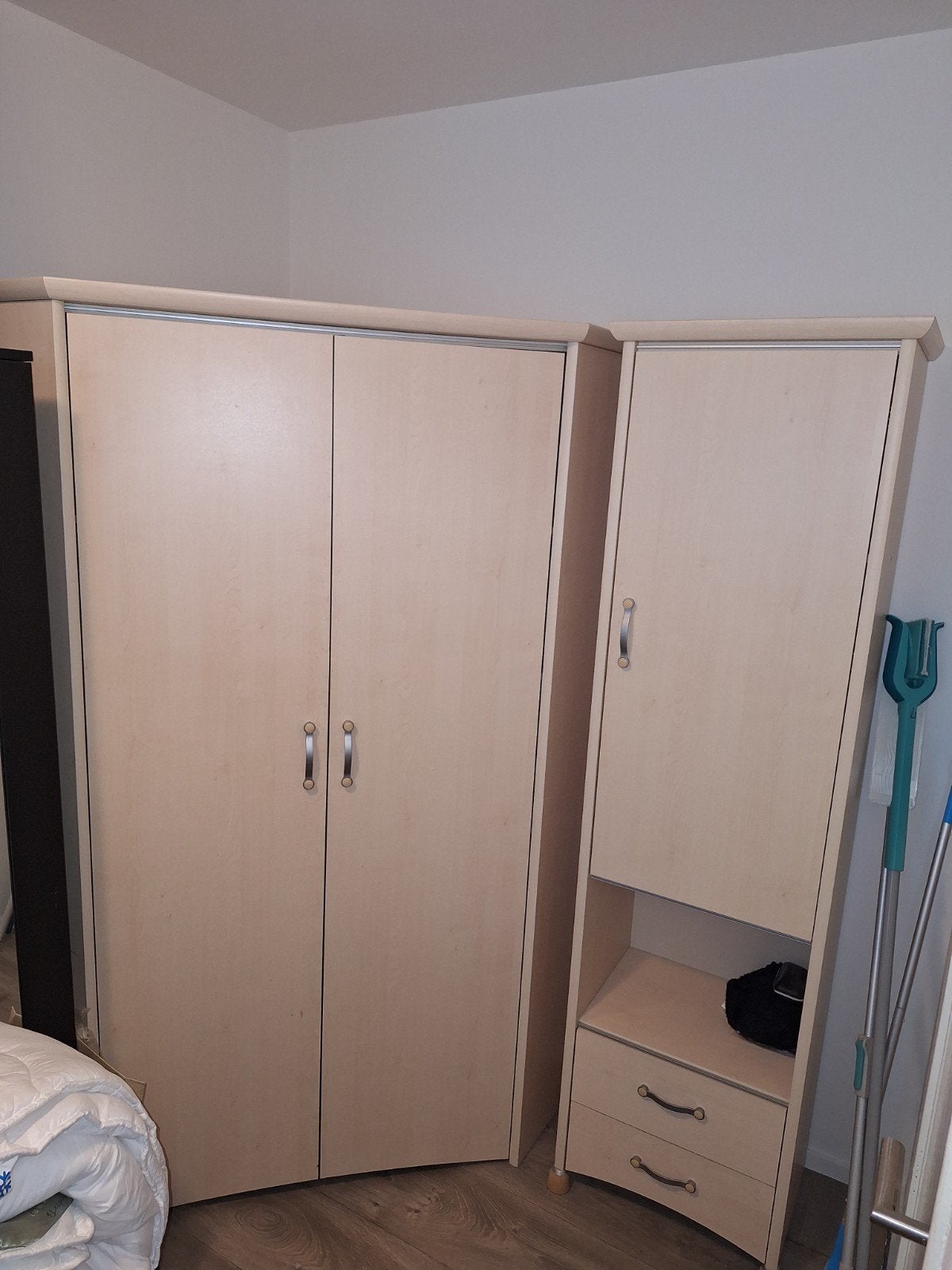 Ruime hoekkast en smalle kast, Ophalen, Gebruikt, 200 cm of meer, Met lade(s)