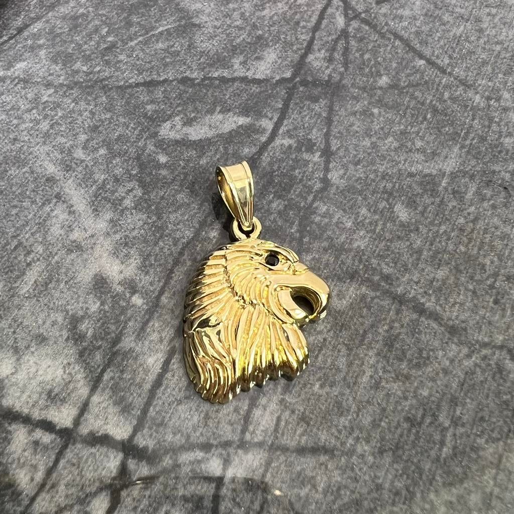 14 karaat gouden hanger adelaar kop, Ophalen of Verzenden, Zo goed als nieuw, Goud, Kruis of Symbool