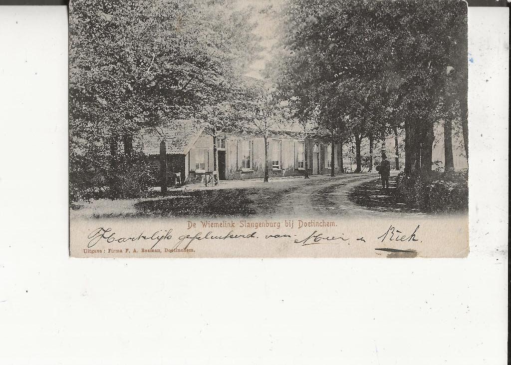 Doetinchem De Wiemelink Slangenburg 1916 F Bosman, Verzamelen, Ophalen of Verzenden, Voor 1920, Gelopen, Gelderland