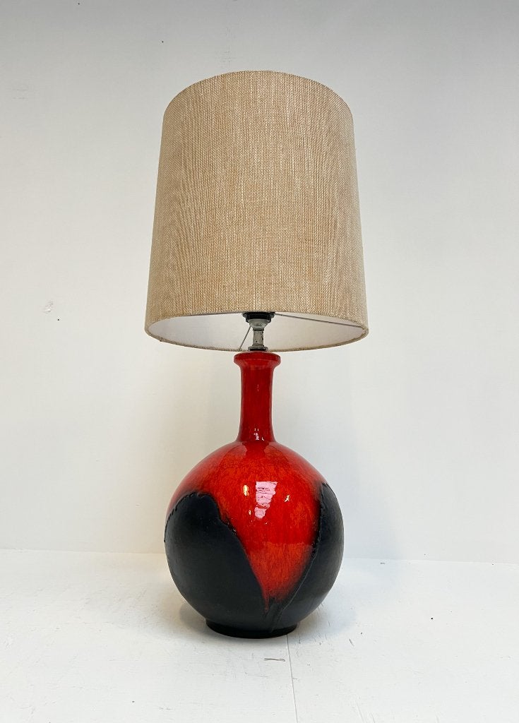 XL keramische lamp in West Germany stijl, 1970's, Overige materialen, Gebruikt, Vintage, Ophalen of Verzenden