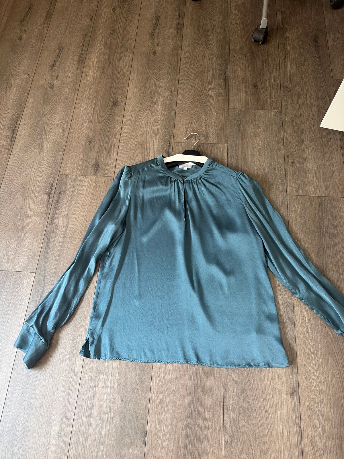 Dea Kudibal zijden blouse, maat L, petrol, Kleding | Dames, Blouses en Tunieken, Ophalen of Verzenden, Zo goed als nieuw, Maat 42/44 (L)