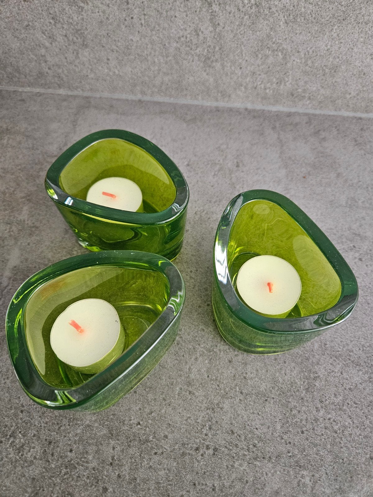 Leonardo set van 3 groene theelichtjes, Huis en Inrichting, Woonaccessoires | Kandelaars en Kaarsen, Ophalen, Overige merken, Waxinelichthouder