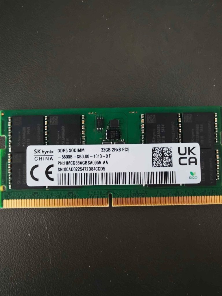 Skyhynix HMCG88AGBSA095N-AA - DDR5 SODIMM 32GB 1x32 5600, Computers en Software, RAM geheugen, 32 GB, Ophalen of Verzenden, Zo goed als nieuw
