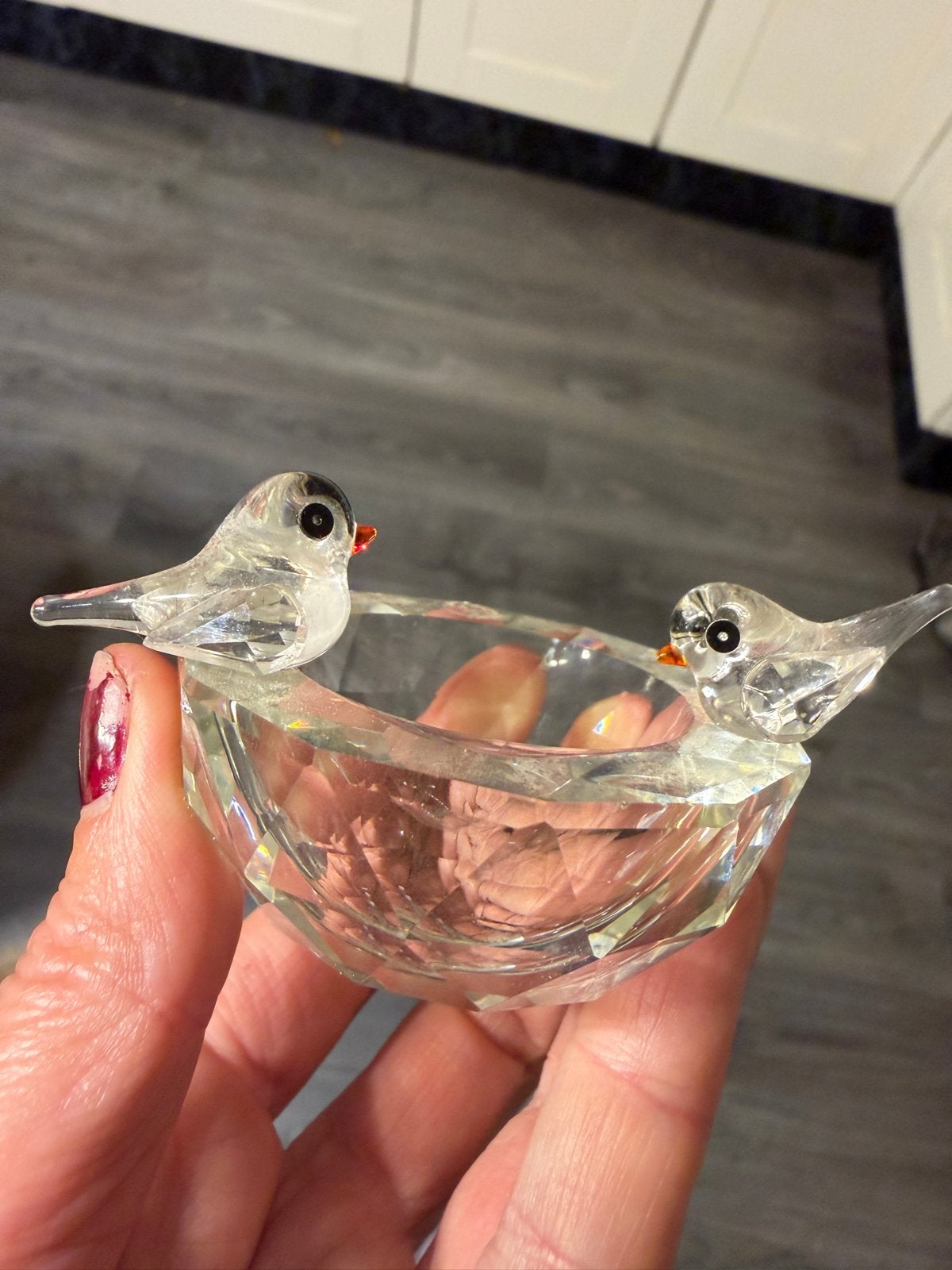Antiek Kristallen Eierdopje met Vogels, Verzenden