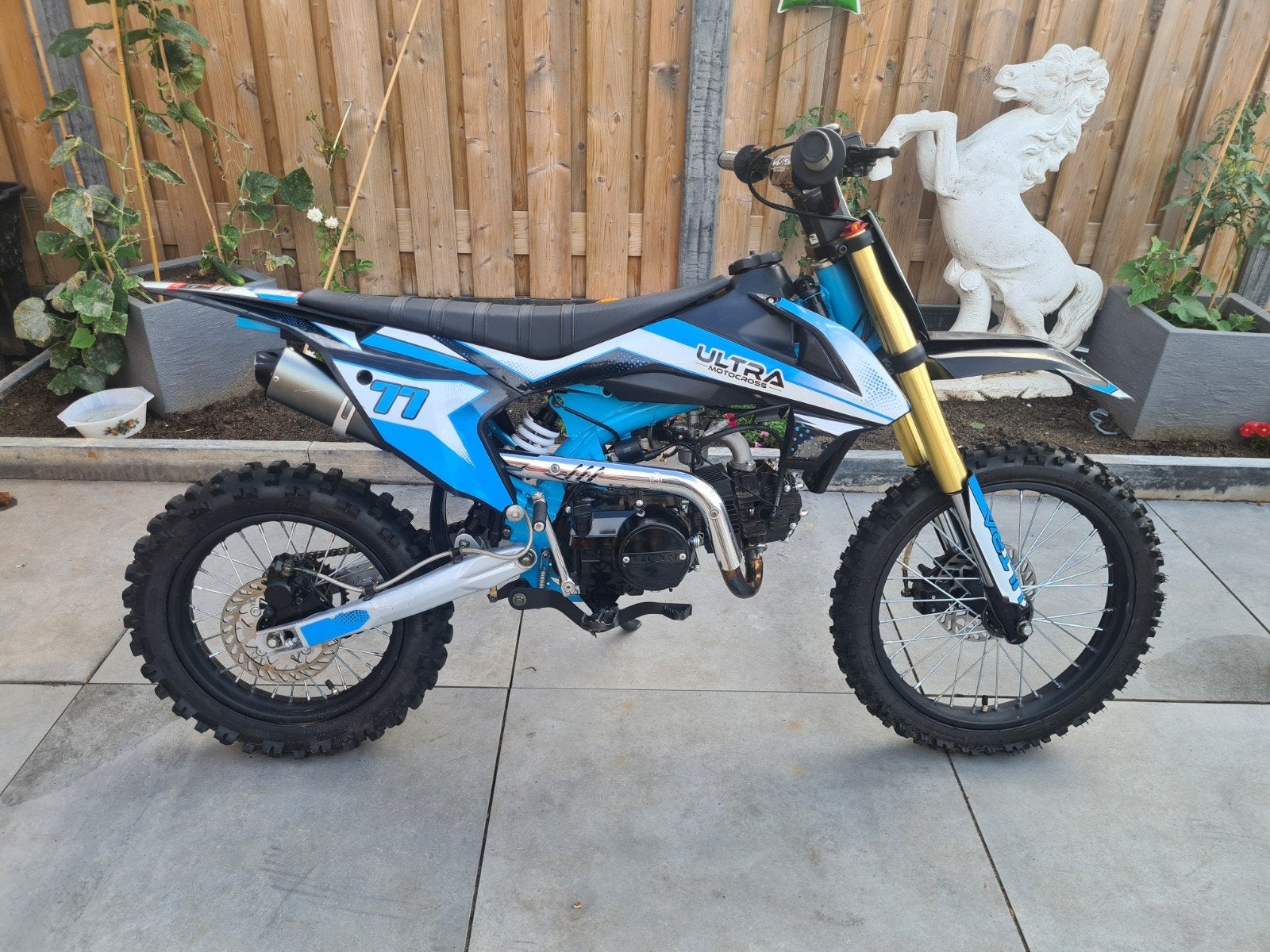 Pitbike 125cc 4-takt - Nieuw blok, zo goed als nieuw!, Pitbike ultra, Schijfrem, 125 cc, Ophalen of Verzenden