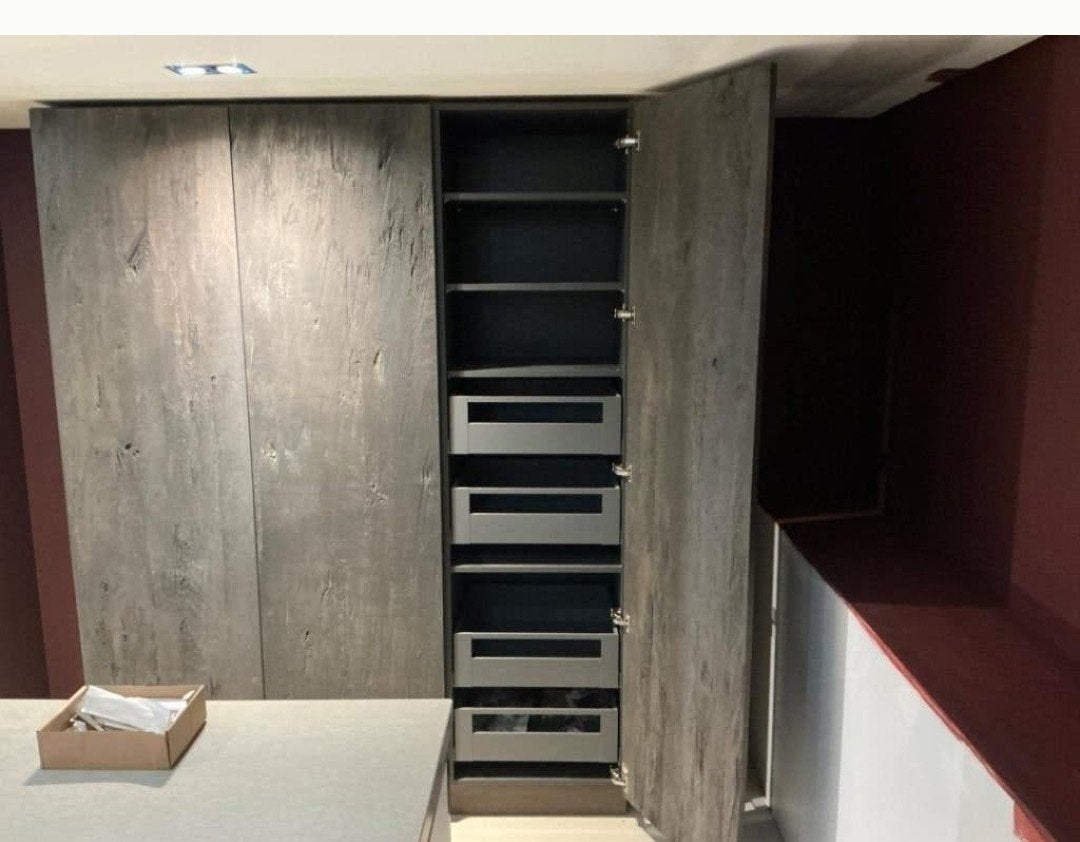 Showroom Nobilia kwaliteit keuken incl.apparatuur +garantie!, Bruin, Overige typen, Ophalen of Verzenden, Greeploos