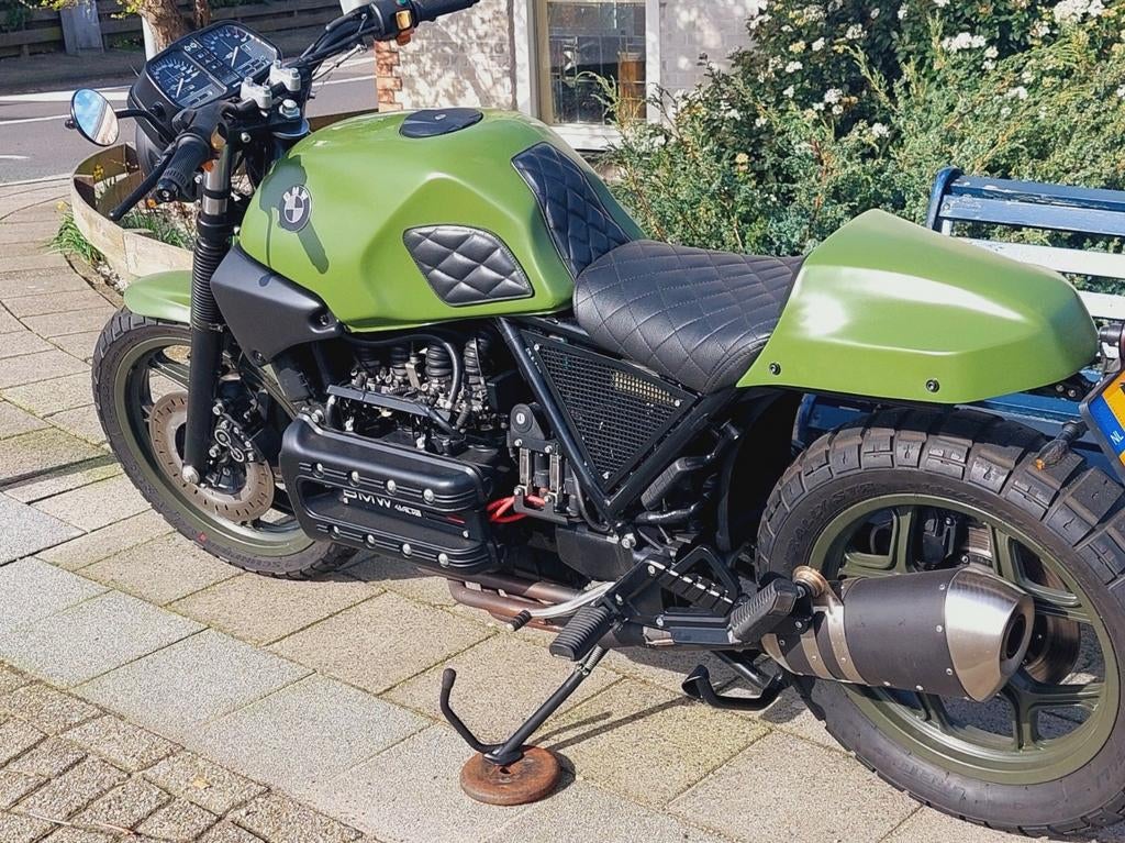 Unieke BMW K-serie Custom Scrambler - Groen, Motoren, 4 cilinders, Motorrijbewijs A, Gebruikt, Particulier