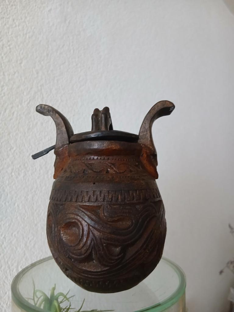 Batak Sumatra Indonesisch houten potje, Ophalen of Verzenden
