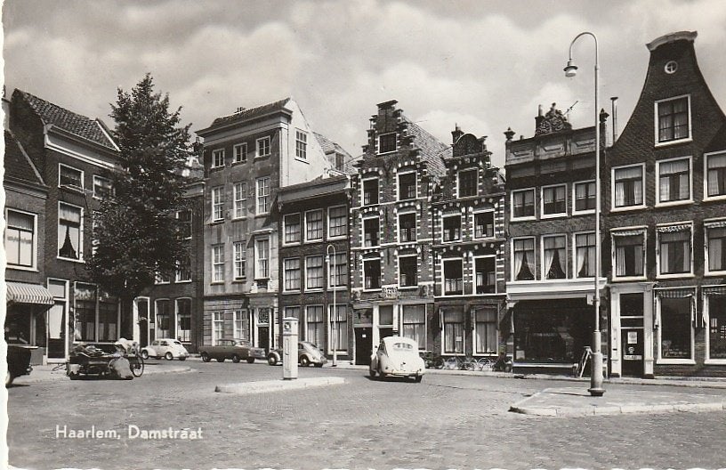 Haarlem Damstraat 1962 VW volkswagen kever, Ophalen of Verzenden, 1960 tot 1980, Gelopen, Noord-Holland