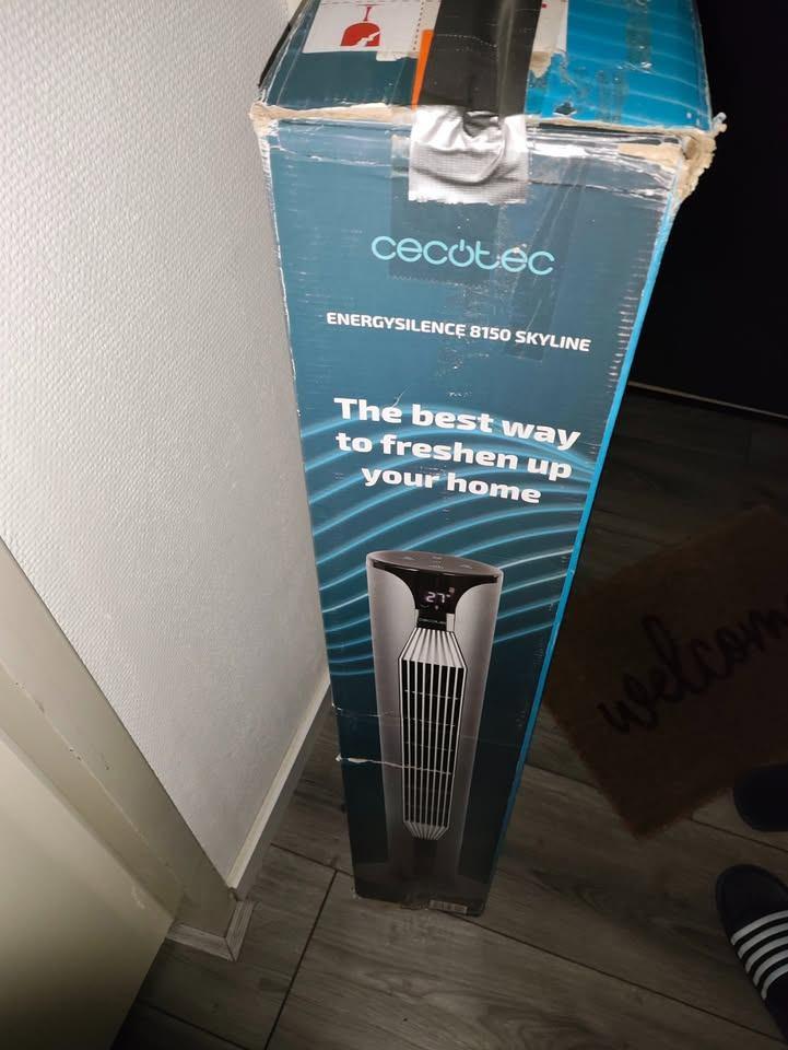 Cecotec Silent Tower Fan - 55W Doe een bod., Ophalen, Ventilator met afstandsbediening, Nieuw, Statiefventilator