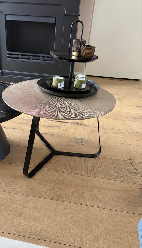 Ptmd look salontafel, Gebruikt, 100 tot 150 cm, Rond, Metaal