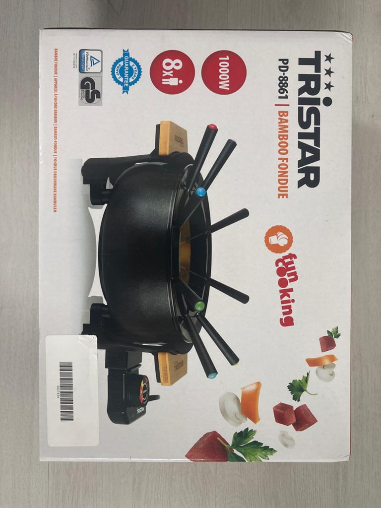 Tristar PD-8861 Bamboe Fondue - 8 personen, 1000W, Witgoed en Apparatuur, Gourmetstellen, Ophalen of Verzenden, Nieuw