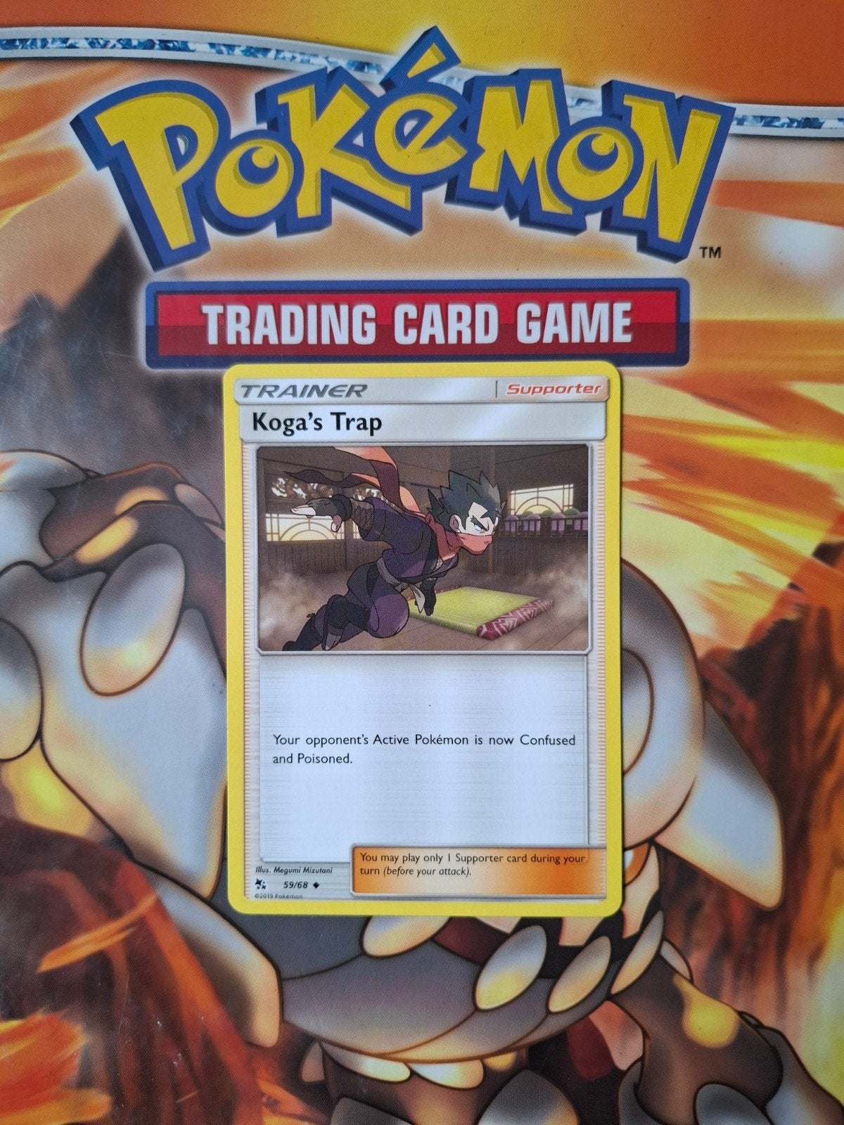 Koga's trap 59/68 Hidden fates pokemon kaart nm, Ophalen of Verzenden, Zo goed als nieuw, Losse kaart