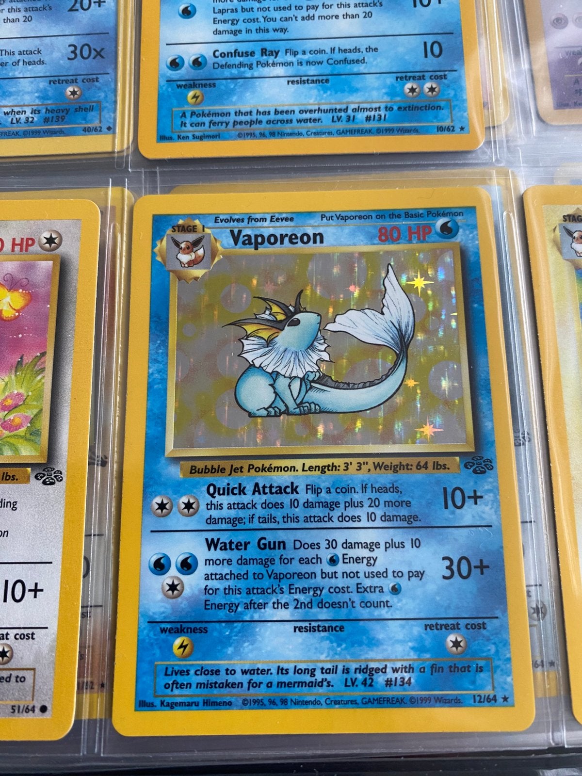 Vaporeon holo jungle, Ophalen of Verzenden, Zo goed als nieuw