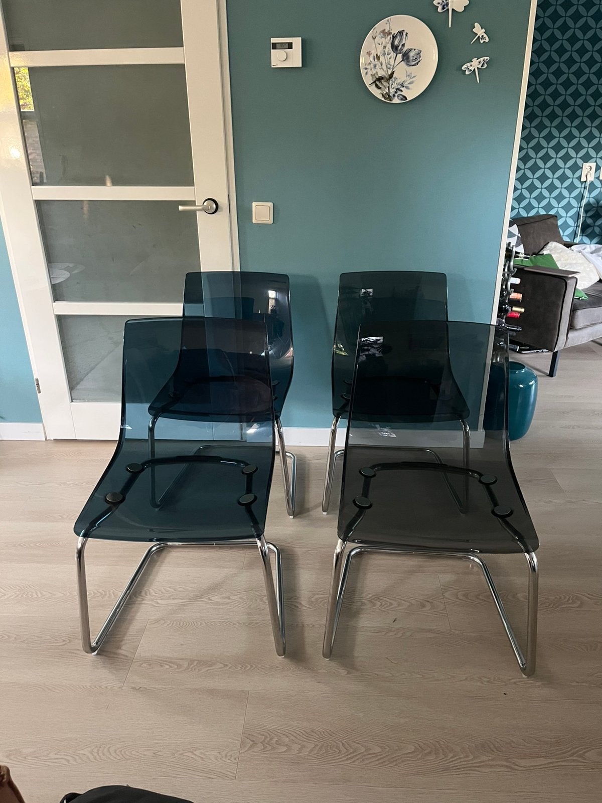Tobias stoelen ikea, Ophalen, Zo goed als nieuw, Blauw, Vier