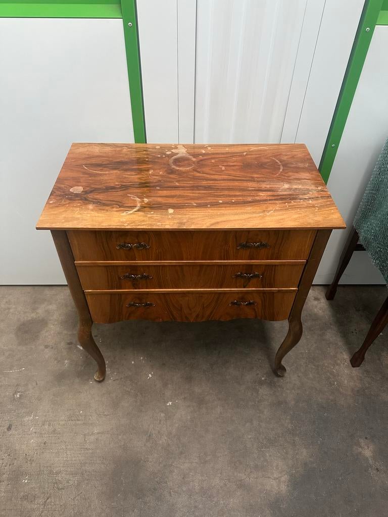 Vintage ladekastje met 3 lades - Hout, Antiek en Kunst, Antiek | Meubels | Kasten, Ophalen