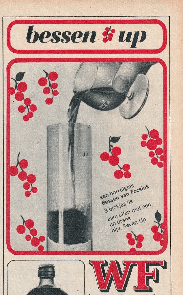 Retro reclame 1966 Wynand Fockink bessen-up drankje, Verzenden, Overige typen