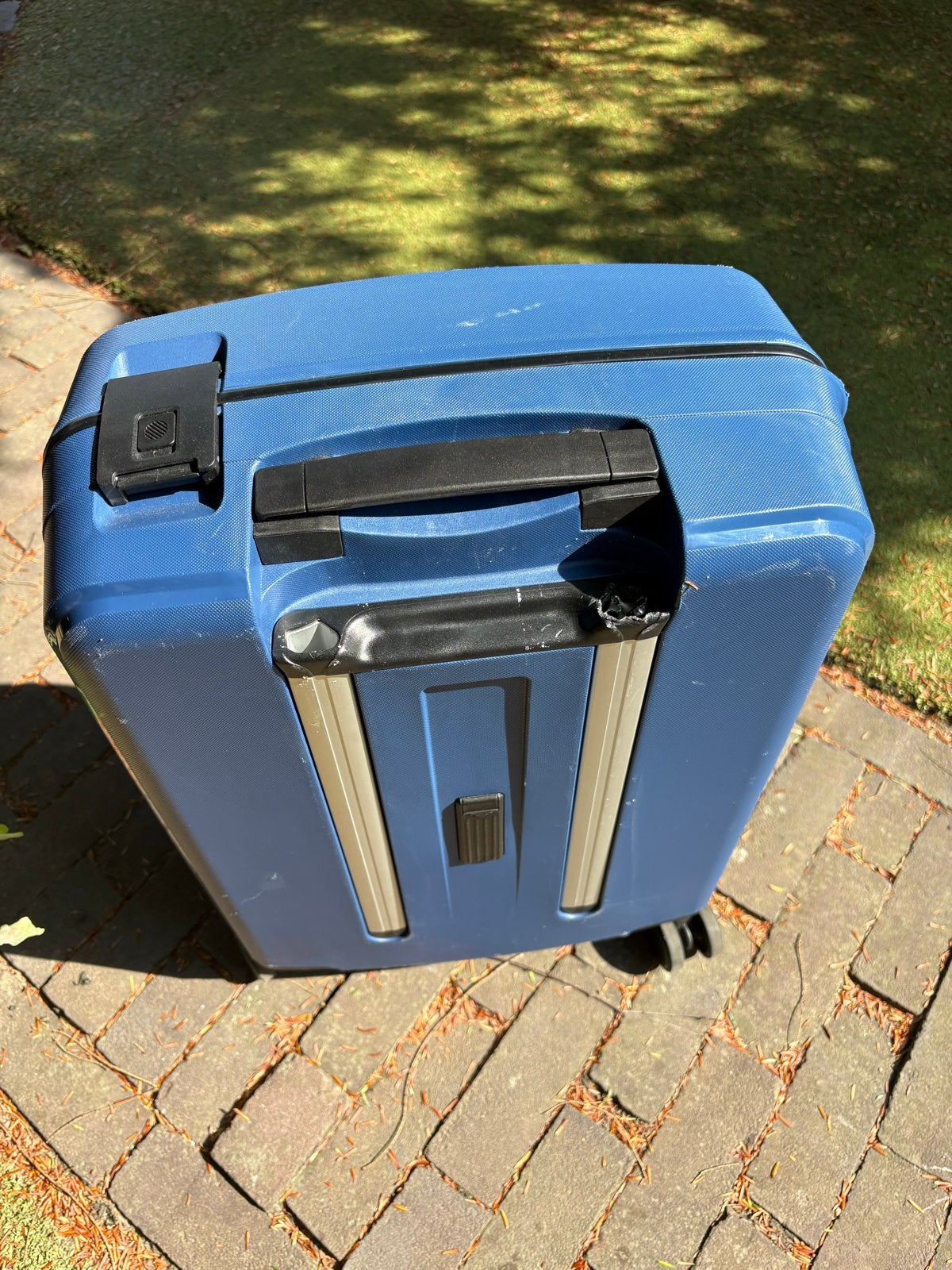 Travelite koffer - Blauw - Beschadigd handvat, Gebruikt, 50 tot 60 cm, Hard kunststof, Ophalen of Verzenden