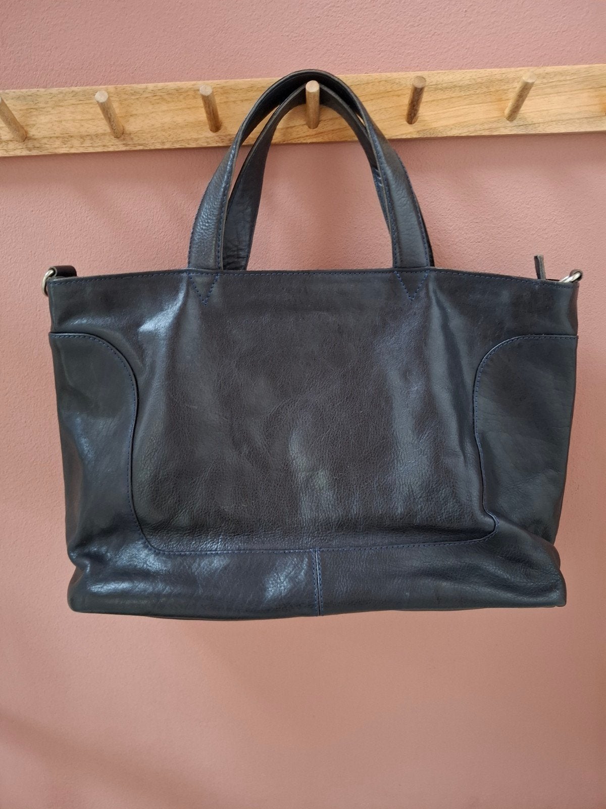 Cowboysbag Leren Handtas/Schoudertas donker blauw, Ophalen of Verzenden, Gebruikt, Zwart, Handtas
