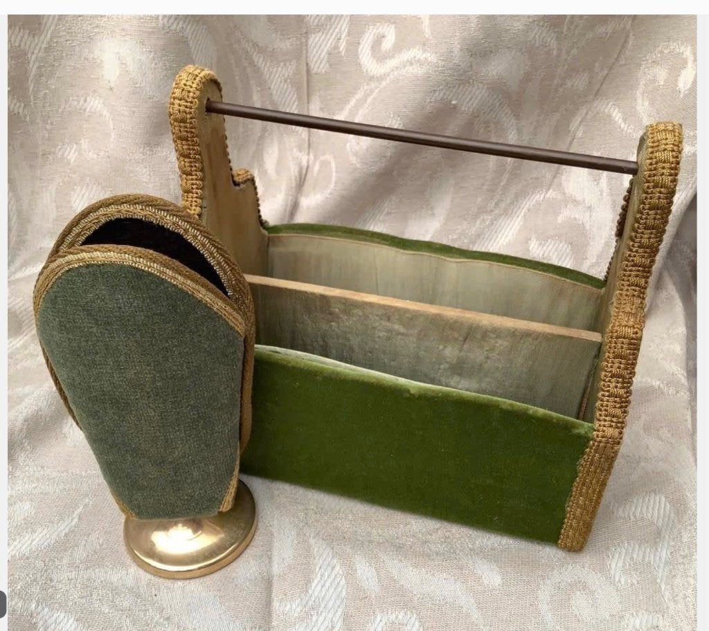 Buro set groen velours, brieven- en bril houder, Ophalen of Verzenden