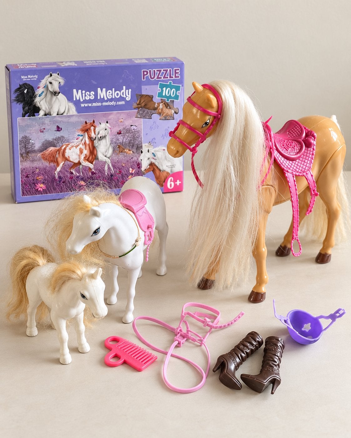 Miss Melody puzzel lopende Barbie Paard, Verzenden, Gebruikt, Meisje
