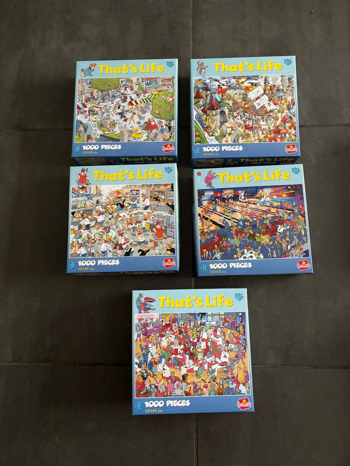 €3,- per stuk    That's Life legpuzzels 1000 stukjes Goliath, Ophalen, 500 t/m 1500 stukjes, Gebruikt, Legpuzzel