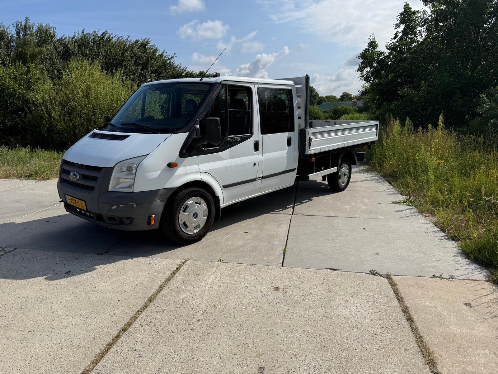 Ford Transit 330L 2.4 TDCI airco dub. cab. open laadbak, Auto's, Euro 5, Achterwielaandrijving, Gebruikt, 4 cilinders