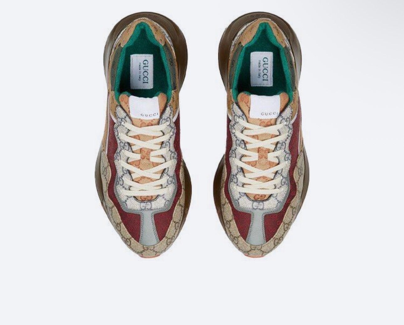 Gucci Rhyton 'Beige Baksteenrood' Sneakers, Overige kleuren, Ophalen of Verzenden, Sneakers of Gympen, Zo goed als nieuw