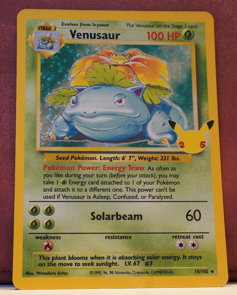 Venusaur Holo 15/102 Celebrations Pokèmon Kaart, Ophalen of Verzenden, Nieuw, Losse kaart