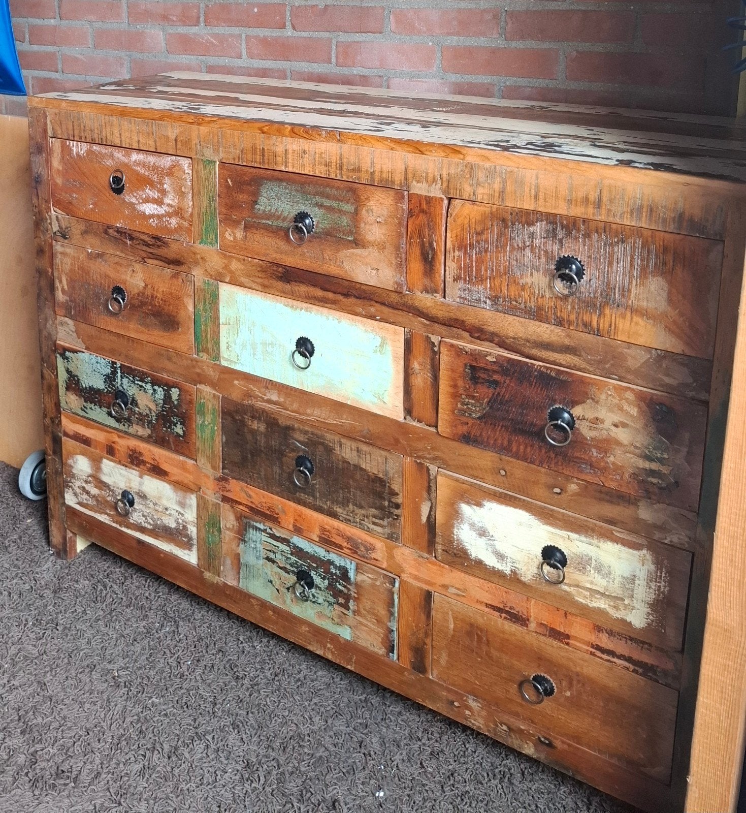 Te koop: Ladekast van mangohout, Huis en Inrichting, Kasten | Ladekasten, Ophalen, Gebruikt, 100 tot 150 cm, 5 laden of meer