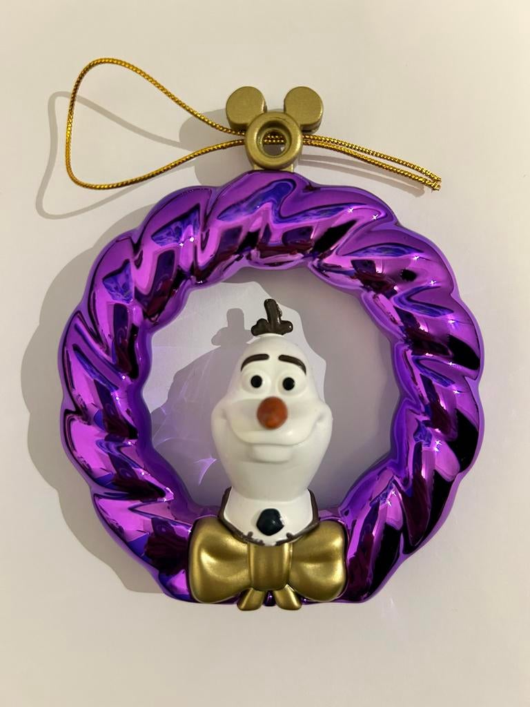 Olaf Disney Kerst Kransje Ornament Paars, Verzamelen, Disney, Ophalen of Verzenden, Nieuw, Beeldje of Figuurtje