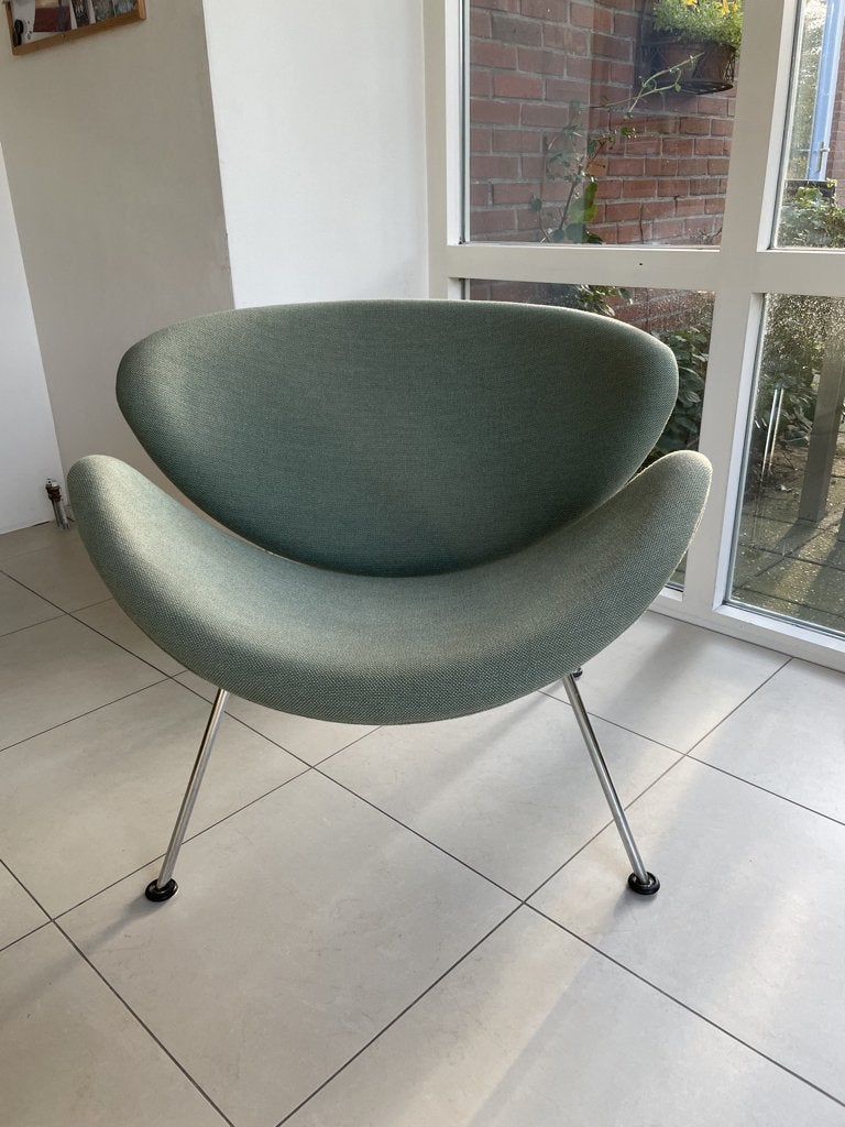 Nette Artifort Orange Slice fauteuil F437, Ophalen, Gebruikt, 75 tot 100 cm, Metaal