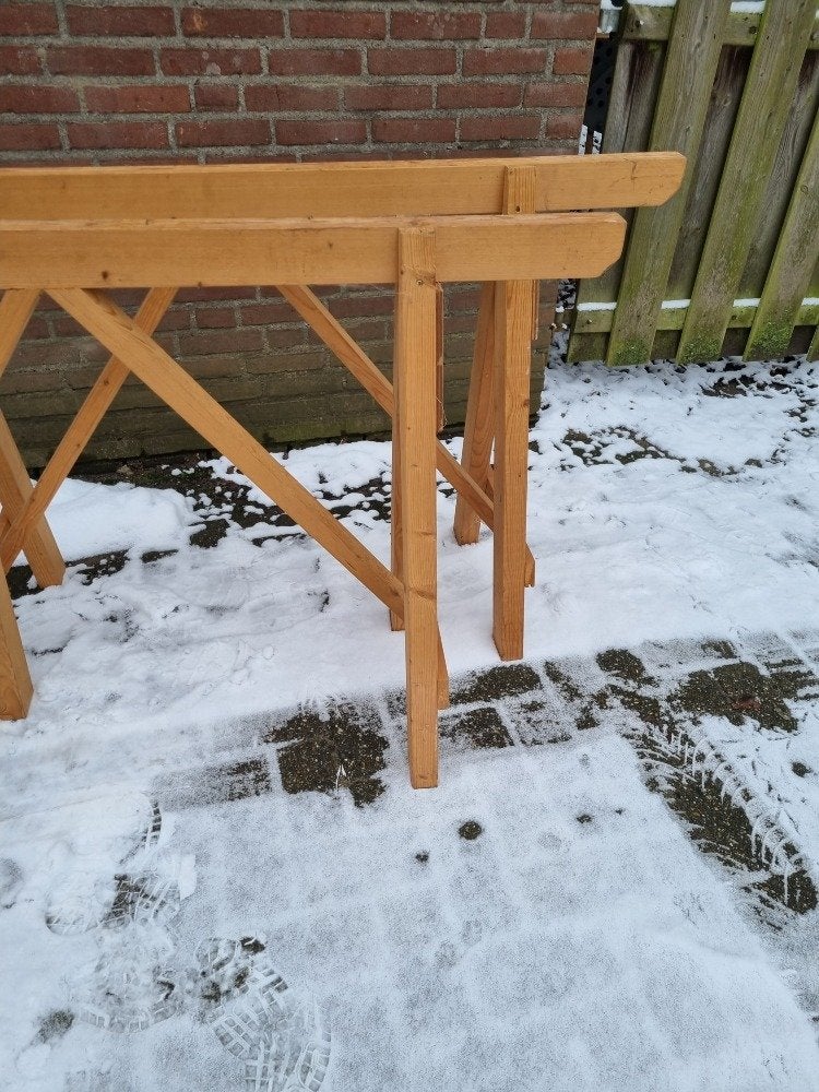 bokken / schragen groot hout stevig, Ophalen of Verzenden, 'T Olde Gre-j, Info@toldegrej.nl, Endepoelstraat 20f Didam