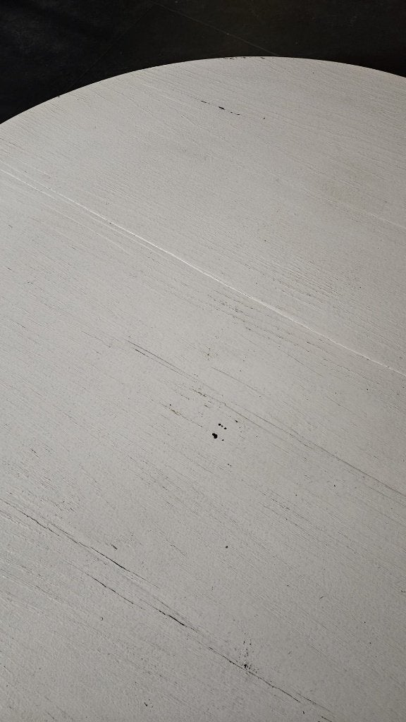 t.e.a.b. Ronde salontafel op bielzen onderstel - 100cm diam., Ophalen, Gebruikt, 50 tot 100 cm, Rond