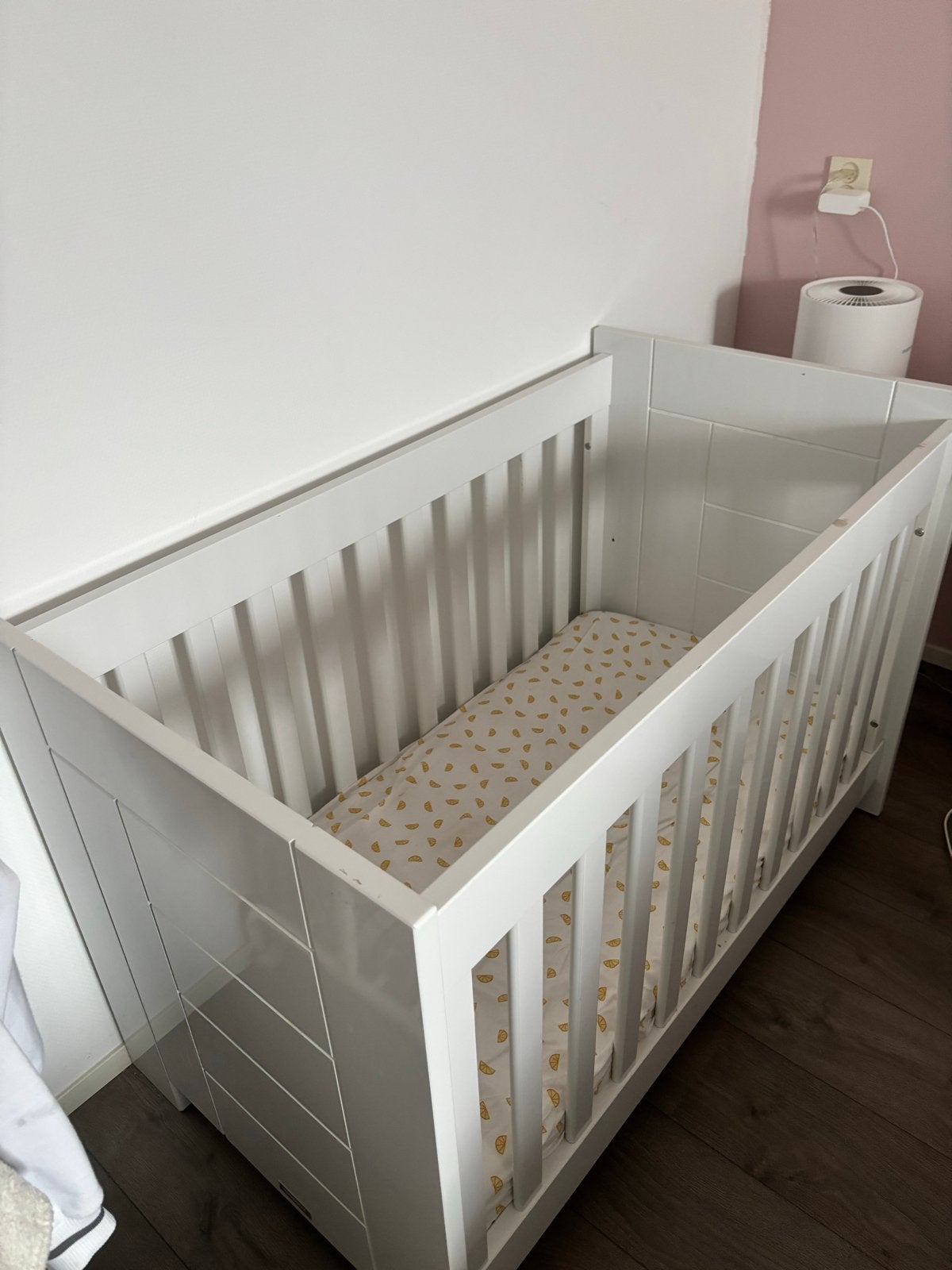 Wit Bopita ledikantje met matras, deken en kussen, Ophalen, 70 tot 85 cm, 140 tot 160 cm, Zo goed als nieuw
