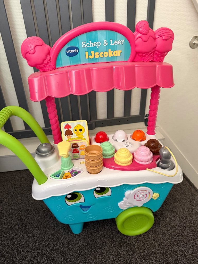 V tech schep en leer ijscokar, Kinderen en Baby's, Ophalen, Gebruikt, 6 maanden tot 2 jaar
