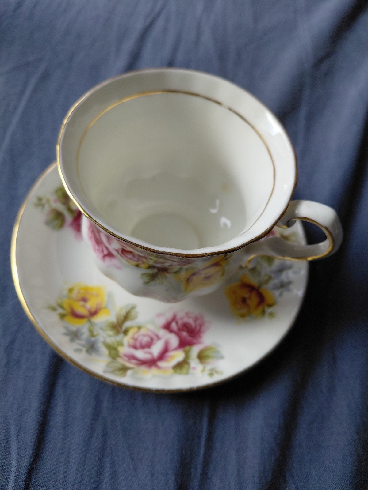Balmoral Castle Bone China Kop en Schotel met Rozen, Ophalen of Verzenden
