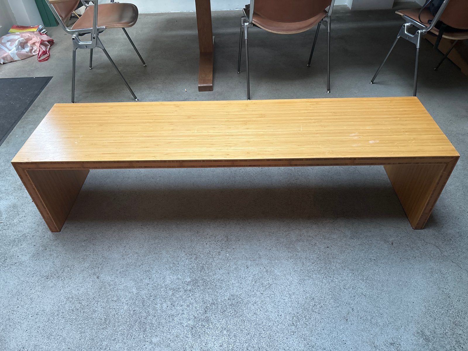 Strakke bamboe bank, Ophalen, Gebruikt, Minder dan 75 cm, 150 tot 200 cm