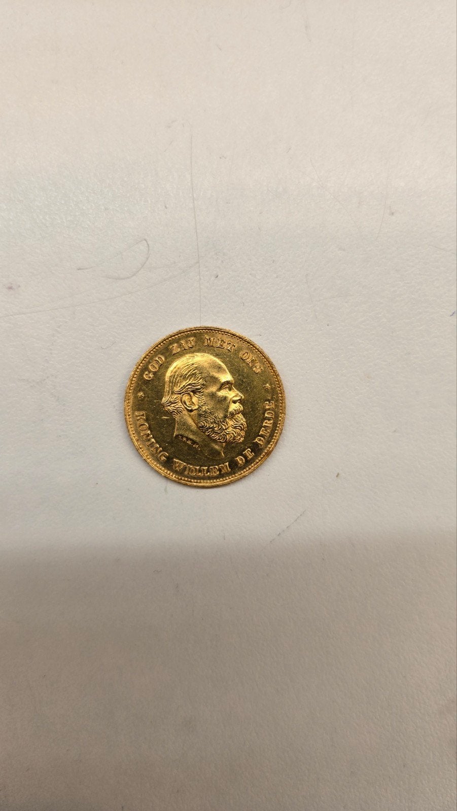 Gouden Tientje Willem III 1875, Koning Willem III, Losse munt, 10 gulden, Goud