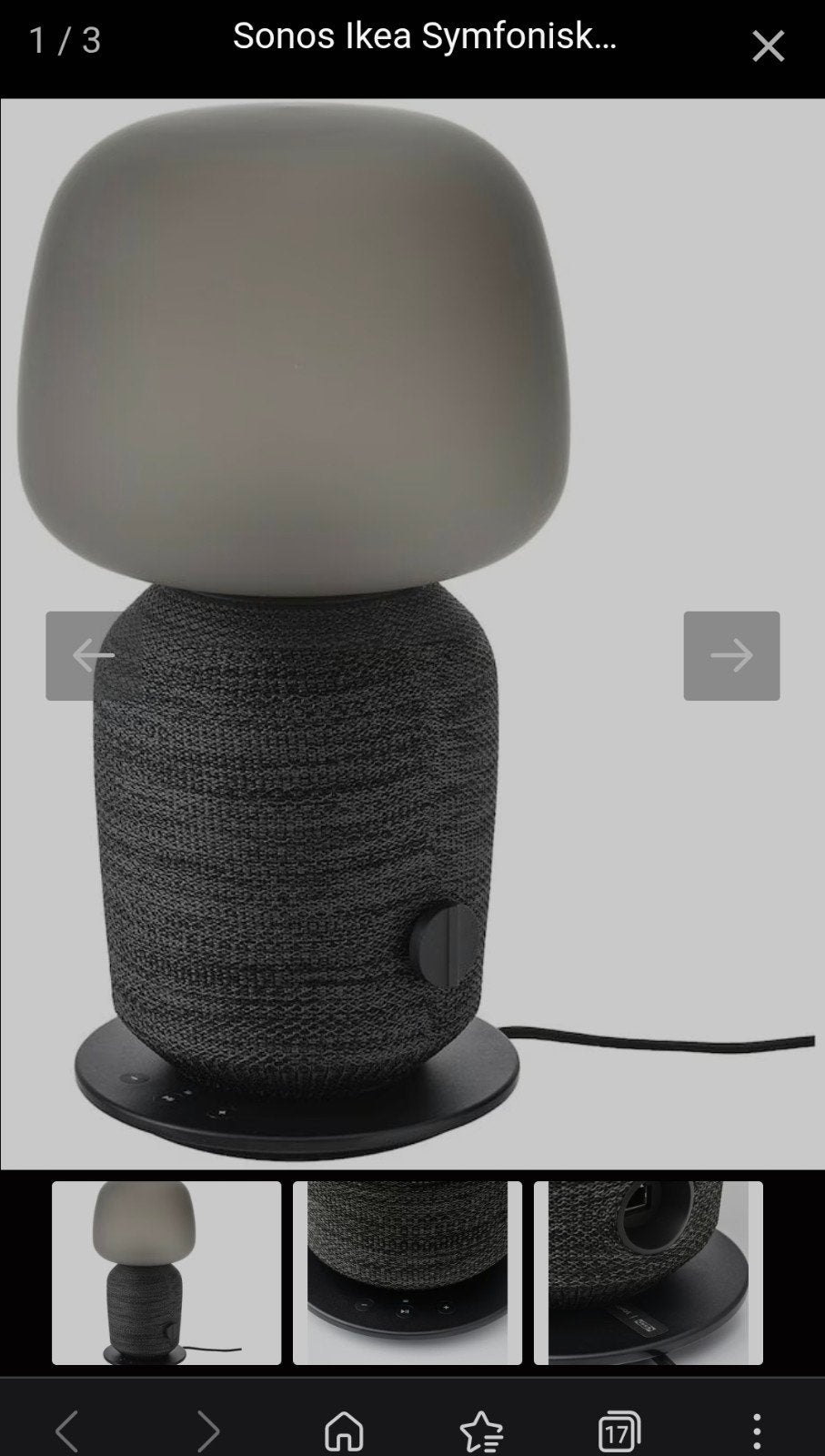 gevraagd alleen lamp Sonos Ikea Symfonisk tafellamp met wifi, Ophalen, Zwart, Smart home compatibel, Textiel