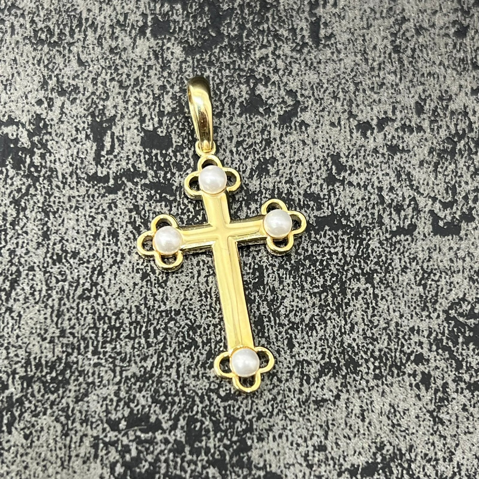 14 karaat gouden kruis jezus hanger, Ophalen of Verzenden, Zo goed als nieuw, Goud, Kruis of Symbool