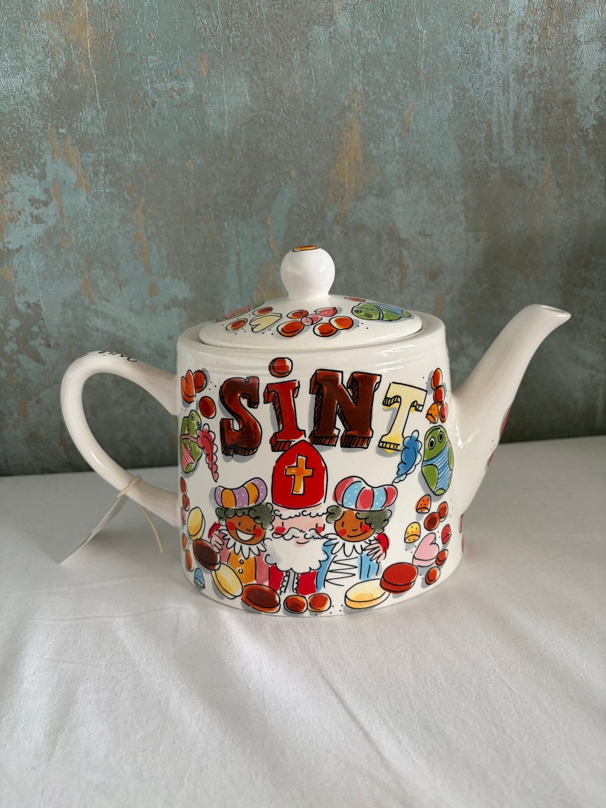 Nieuwe Blond Amsterdam Sinterklaas theepot met Pieten, Nieuw, Steen/keramiek, Meerkleurig, Ophalen