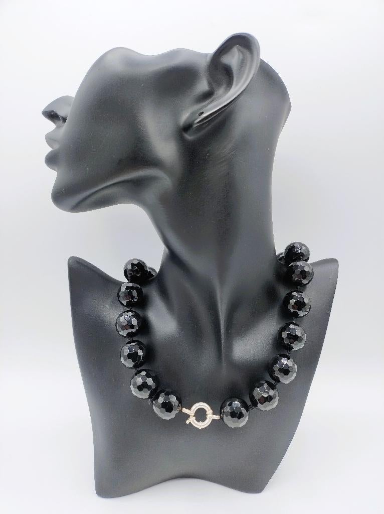 Gitten ketting met zilveren slot, 46,5 cm