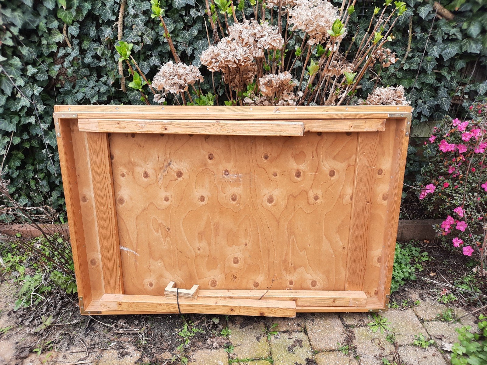 Zelfgemaakte inklapbare houten tafel 122x80x76cm, Ophalen, Gebruikt, 100 tot 150 cm, 50 tot 100 cm